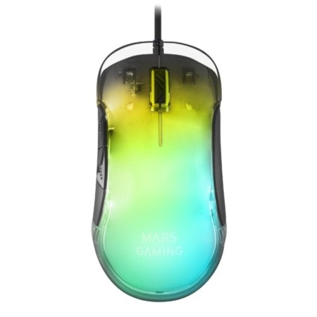 Ratón Gaming Mars Gaming MMGLOW/ Hasta 12800DPI/ Negro