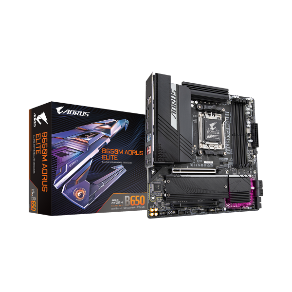 PLACA GIGABYTE B650M AORUS ELITE,AMD,AM5,B650,4DDR5,256GB,HDMI+DP,4SATA3+2M.2,2.5GBE,7USB3.2,MATX
