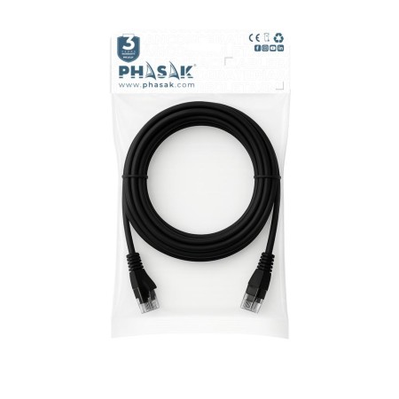 Cable red phasak latiguillo rj45 utp cat6 2m negro phk 1802