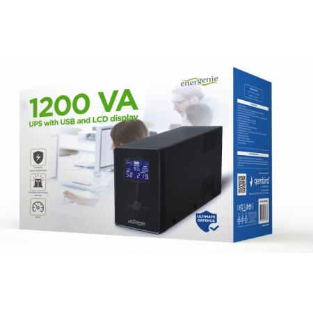 Gembird EG-UPS-033 sistema de alimentación ininterrumpida (UPS) Línea interactiva 1,2 kVA 720 W 3 salidas AC