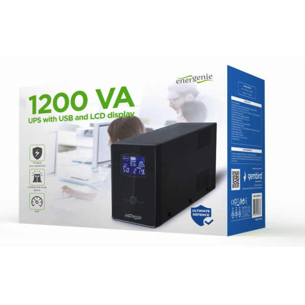 Gembird EG-UPS-033 sistema de alimentación ininterrumpida (UPS) Línea interactiva 1,2 kVA 720 W 3 salidas AC