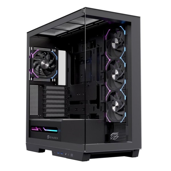 Caja ordenador gaming einarex z1k rgb atx cristal templado negra