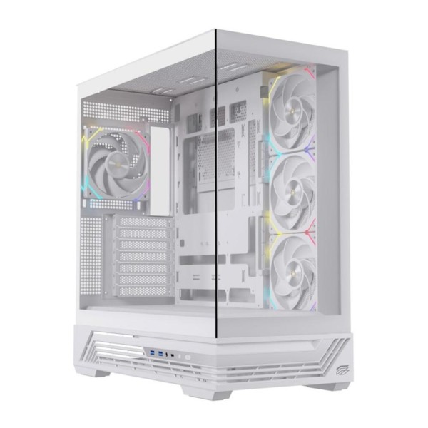 Caja ordenador gaming einarex s800 rgb atx cristal templado blanca