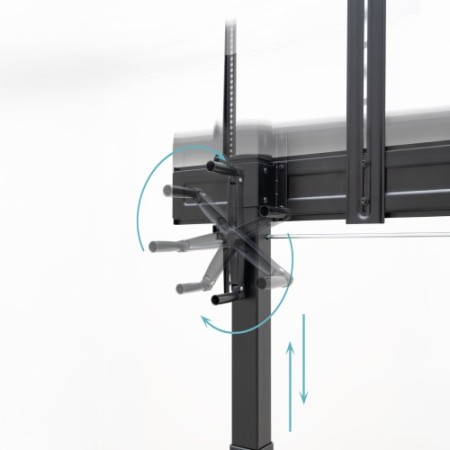 TooQ “AQUILES” Soporte de Suelo con Ruedas con Regulación de Altura para Pantallas 60″-100″, Negro