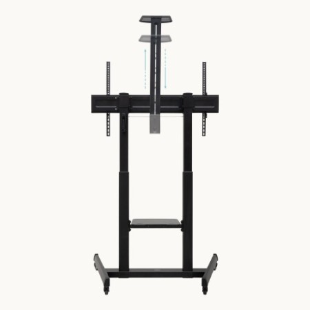 TooQ “AQUILES” Soporte de Suelo con Ruedas con Regulación de Altura para Pantallas 60″-100″, Negro