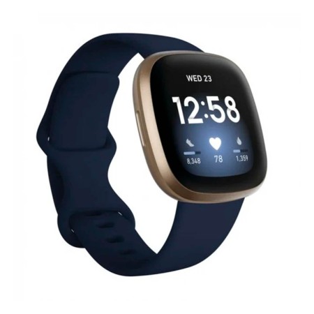 Fitbit Versa 3 Aluminio Dorado y Correa Azul Medianoche (Midnight)