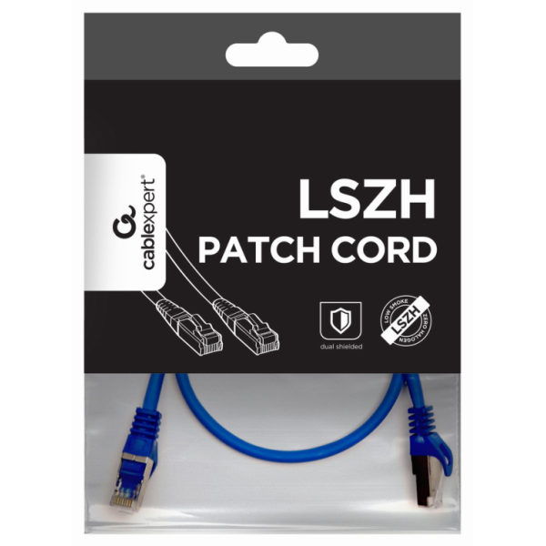 Gembird PP6A-LSZHCU-B-0.5M cable de red Azul 0,5 m Cat6a S/FTP (S-STP)