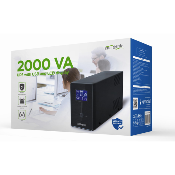 Gembird EG-UPS-035 sistema de alimentación ininterrumpida (UPS) Línea interactiva 2 kVA 1200 W 5 salidas AC