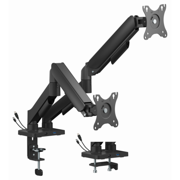 Gembird MA-DA2U-01 soporte para monitor 81,3 cm (32″) Escritorio Negro