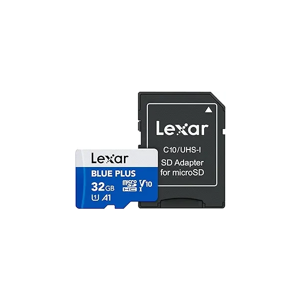 LEXAR 32GB BLUE PLUS MICROSDHC UHS-I WITH SD ADAPTER, UP TO 100MB/s READ C10 A1 V10 U1