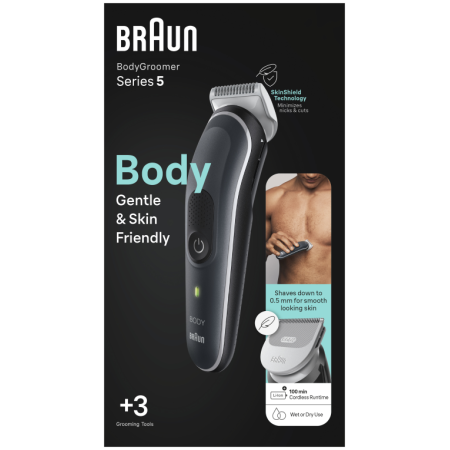 Braun BodyGroomer BG5340 Negro, Plata