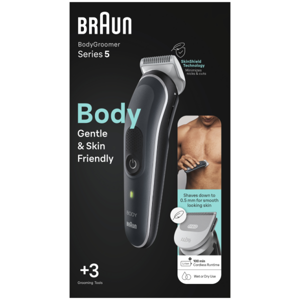 Braun BodyGroomer BG5340 Negro, Plata