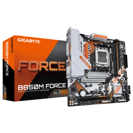 GIGABYTE B850M FORCE Placa Base – Compatible con procesadores AMD Ryzen serie 9000, VRM digital de 8+2+2 fases, hasta 9600 MHz D