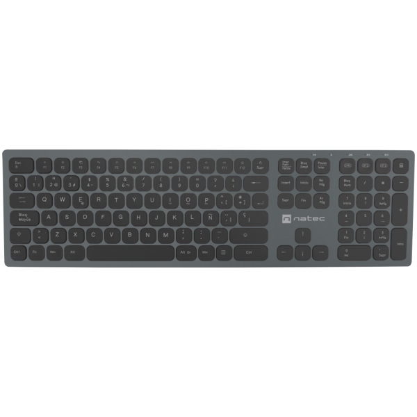 NATEC NKL-1830 teclado Universal RF Wireless + Bluetooth QWERTY Español Negro, Gris