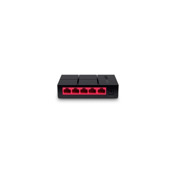 SWITCH NO GESTIONABLE MERCUSYS MS105G 5P 5x1GB ROJO Y NEGRO