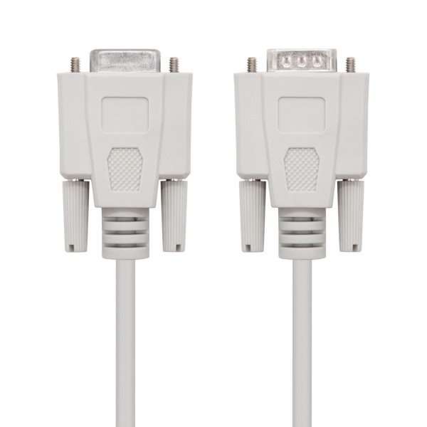 Cable rs232 db9 nanocable 1.8m - macho - hembra - beige