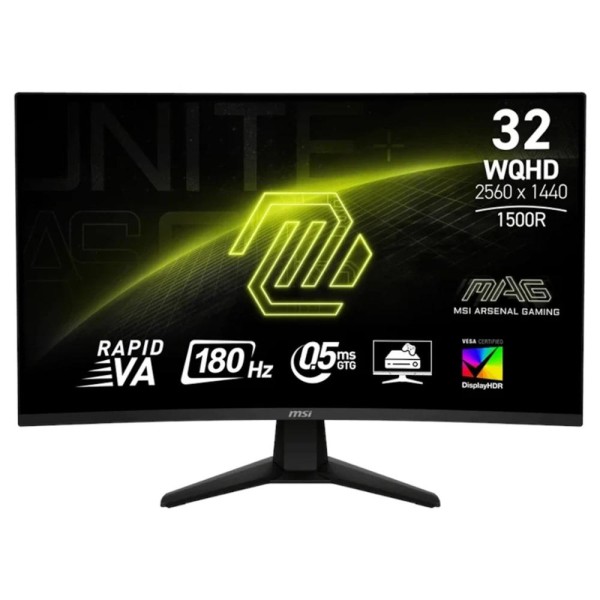 Monitor curvo gaming msi mag32cq6f 31.5 pulgadas wqhd 180hz