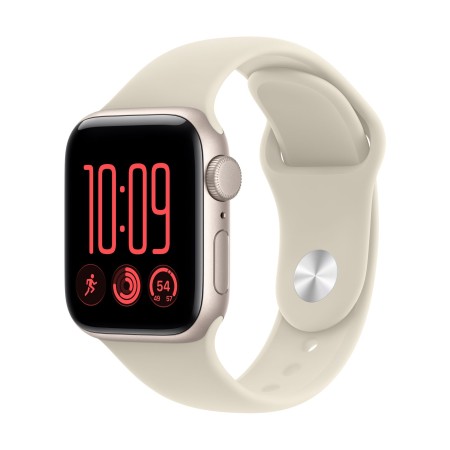 Apple Watch SE 3 GPS 40mm Aluminio Blanco y Correa Deportiva Arena (Sand) - Talla S/M