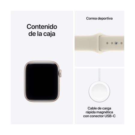 Apple Watch SE 3 GPS 40mm Aluminio Blanco y Correa Deportiva Arena (Sand) - Talla S/M