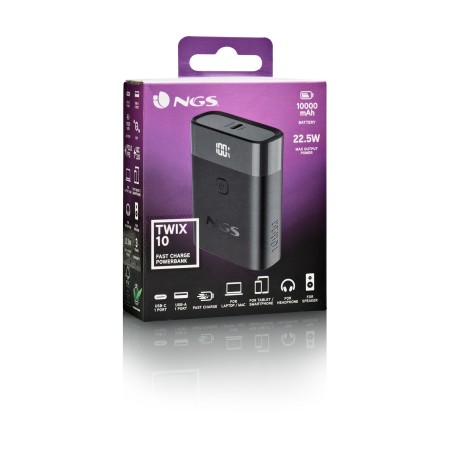 Powerbank 10000mAh NGS TWIX10/ 22.5W/ Negra