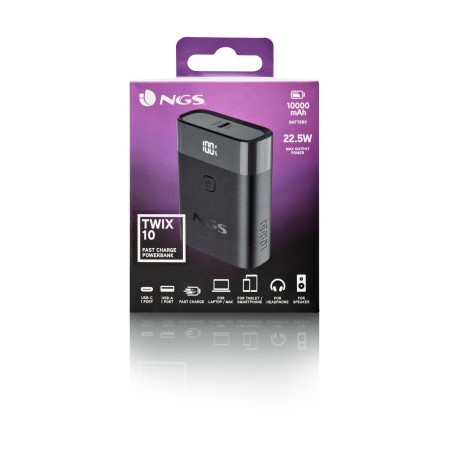 Powerbank 10000mAh NGS TWIX10/ 22.5W/ Negra