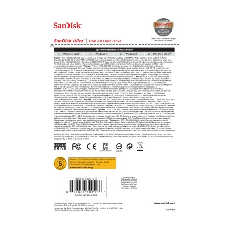 Pendrive 32GB SanDisk Cruzer Ultra USB 3.0