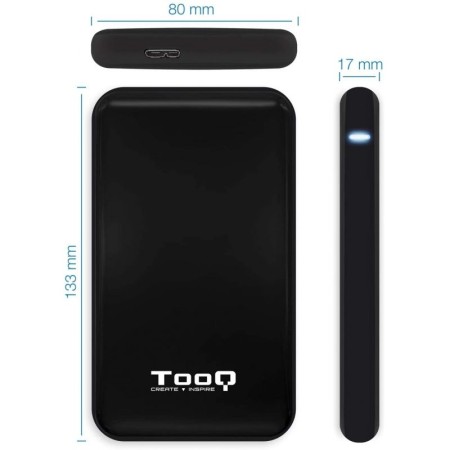 Caja Externa para Disco Duro de 2.5" TooQ TQE-2528B/ USB 3.1/ Sin tornillos