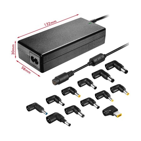 Cargador de Portátil Leotec Home/ 90W/ Automático/ 12 Conectores/ Voltaje 15-20V