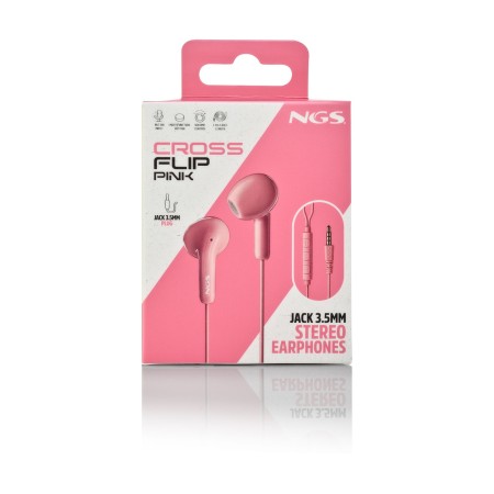 Auriculares Intrauditivos NGS Cross Flip/ con Micrófono/ Jack 3.5/ Rosas