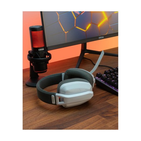 Auriculares Gaming Inalámbricos con Micrófono Krom Kanji/ Bluetooth/ USB 2.0/ Blancos