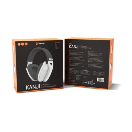Auriculares Gaming Inalámbricos con Micrófono Krom Kanji/ Bluetooth/ USB 2.0/ Blancos