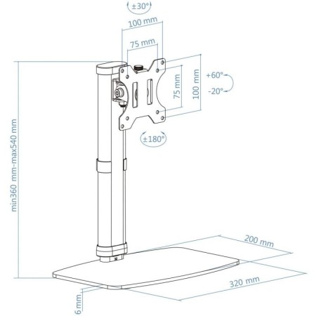 Soporte para Monitor TooQ DB1127TN-B/ hasta 6kg