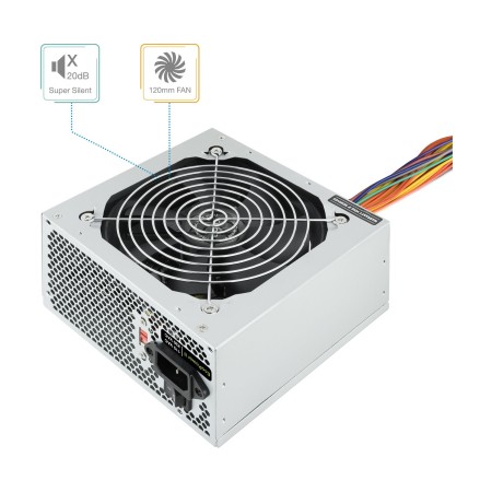 Fuente de Alimentación TooQ TQEP-500S-INT/ 500W/ Ventilador 12cm