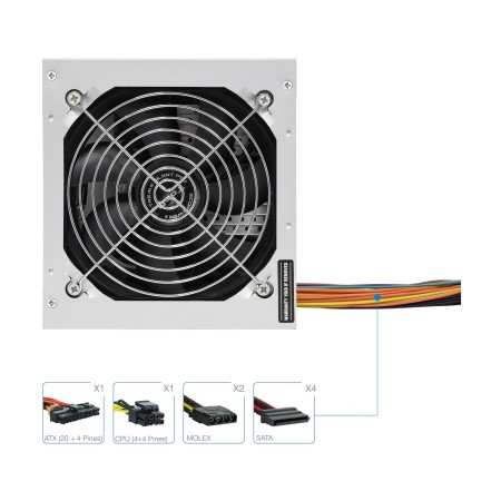 Fuente de Alimentación TooQ TQEP-500S-INT/ 500W/ Ventilador 12cm