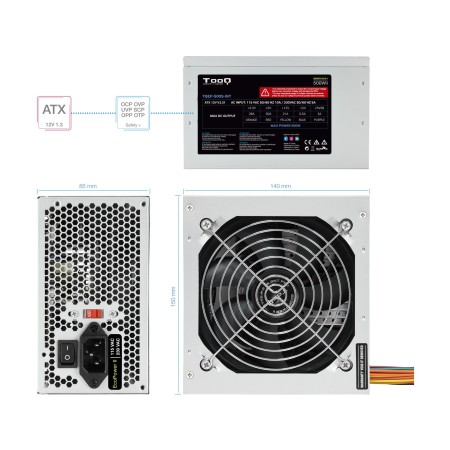 Fuente de Alimentación TooQ TQEP-500S-INT/ 500W/ Ventilador 12cm