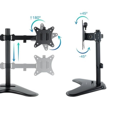 Soporte para 2 Monitores TooQ DB1702TN-B/ hasta 9kg