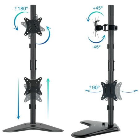 Soporte para 2 Monitores TooQ DB1703TNV-B/ hasta 9kg