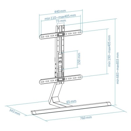 Soporte de Mesa TooQ DB3265F-B para TV de 32-65"/ hasta 40kg