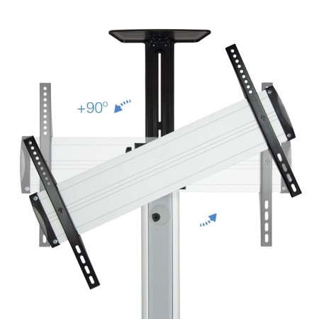 Soporte de Suelo Inclinable/ Ajustable con Ruedas TooQ FS1870M-B para TV de 37-70"/ hasta 50kg