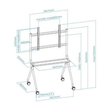 Soporte de Suelo con Ruedas TooQ FS20205M-B para TV de 50-86"/ hasta 120kg