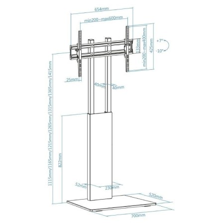 Soporte de Suelo Inclinable TooQ FS2288M-B para TV de 32-85"/ hasta 40kg