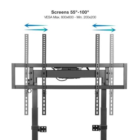 Soporte de Suelo/ Pared Eléctrico TooQ FSM01-B para TV 55-100"/ hasta 120kg