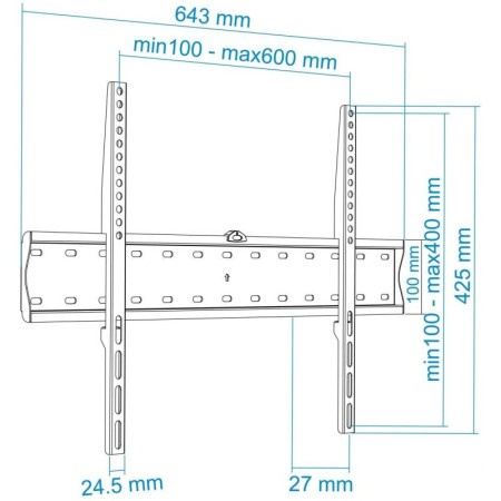 Soporte de Pared Fijo TooQ LP4170F-B para TV de 37-70"/ hasta 40kg