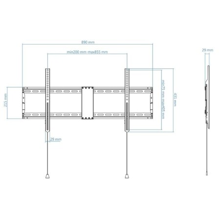 Soporte de Pared Fijo TooQ LP4390F-B para TV de 43-90"/ hasta 70kg