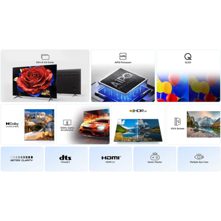TCL T69C 43T69C Televisor 109,2 cm (43″) 4K Ultra HD Smart TV Wifi Negro 350 cd / m²