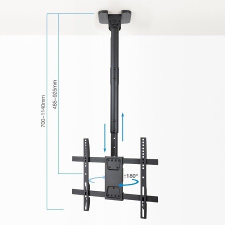 Soporte de Techo Giratorio/ Inclinable/ Nivelable TooQ LPCE1175TSLI-B para TV de 32-75"/ hasta 60kg