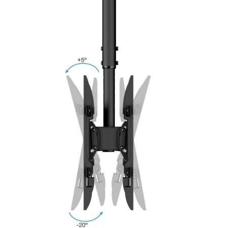 Soporte de Techo Giratorio/ Inclinable/ Nivelable TooQ LPCE2286TSLI-B para 2 TV de 43-86"/ hasta 100kg