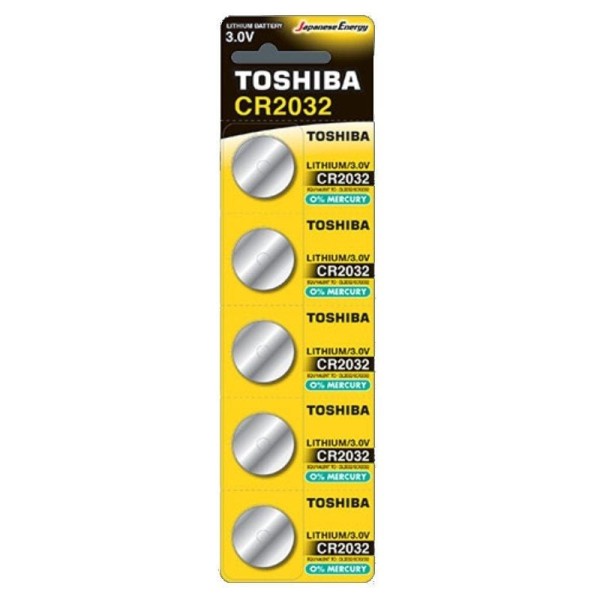 Pack de 5 Pilas de Botón Toshiba CR2032/ 3V