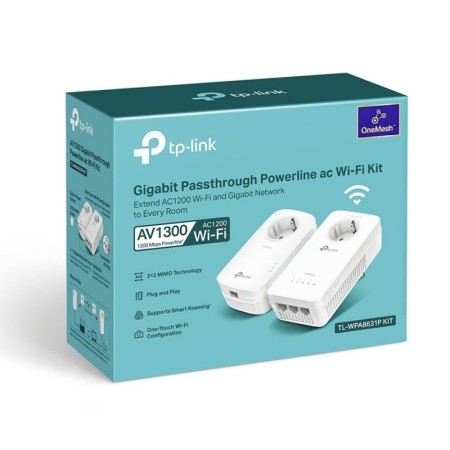 Adaptador Powerline TP-Link AV1300 1300Mbps/ Alcance 300m/ Pack de 2