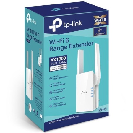 Repetidor Inalámbrico TP-Link RE605X/ WiFi 6/ 1800Mbps/ 2 Antenas